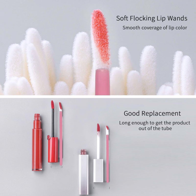 ELESDA 100PCS Lip Applicators Disposable, Lips Wands Lip Brush Applicator Lipstick Brush Lip Gloss Applicator Mascara Brush Makeup Tool - Image 2